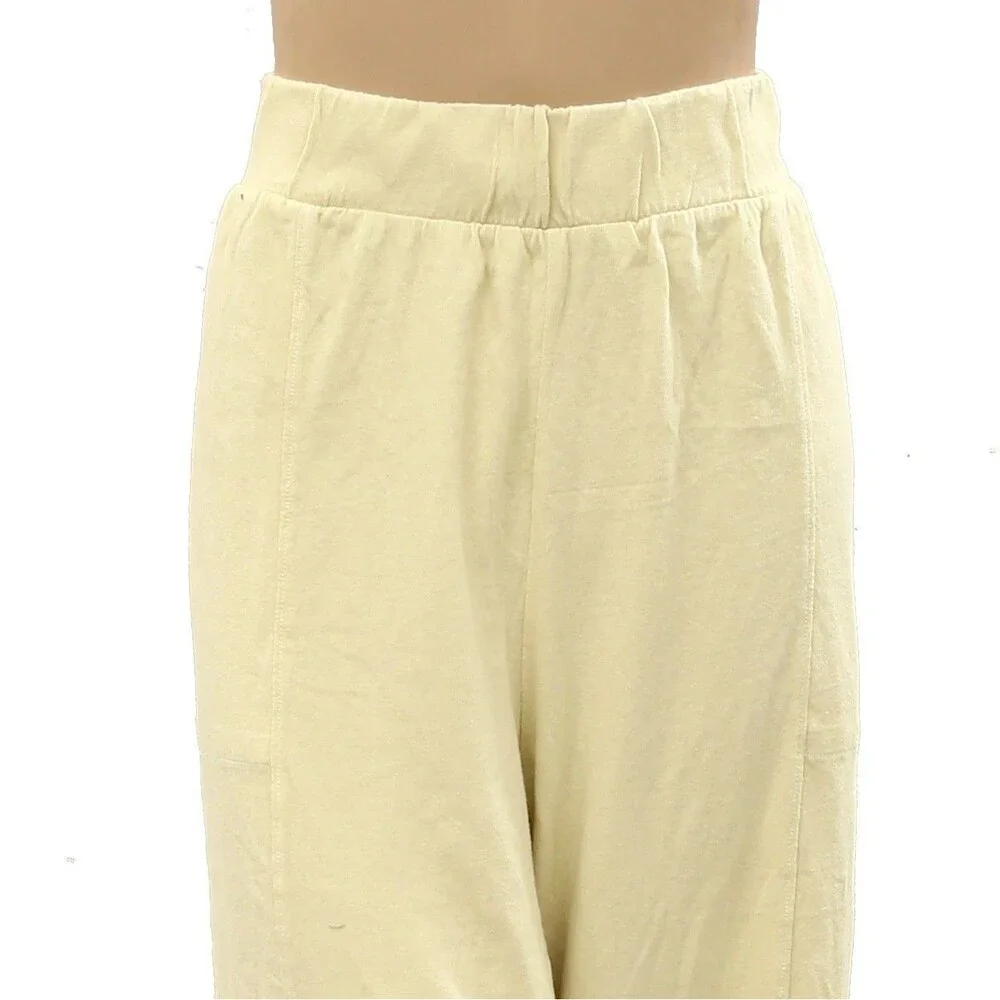 Free People Free-Est Trouser Pants Pull-On Mid-Rise Wide-Leg Cotton S 287545